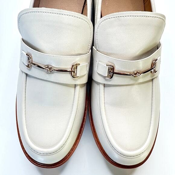 ZBY Loafers Womens Size 11 Cream Oxford Lug Sole Platform Chunky Heel Round Toe - Picture 8 of 12